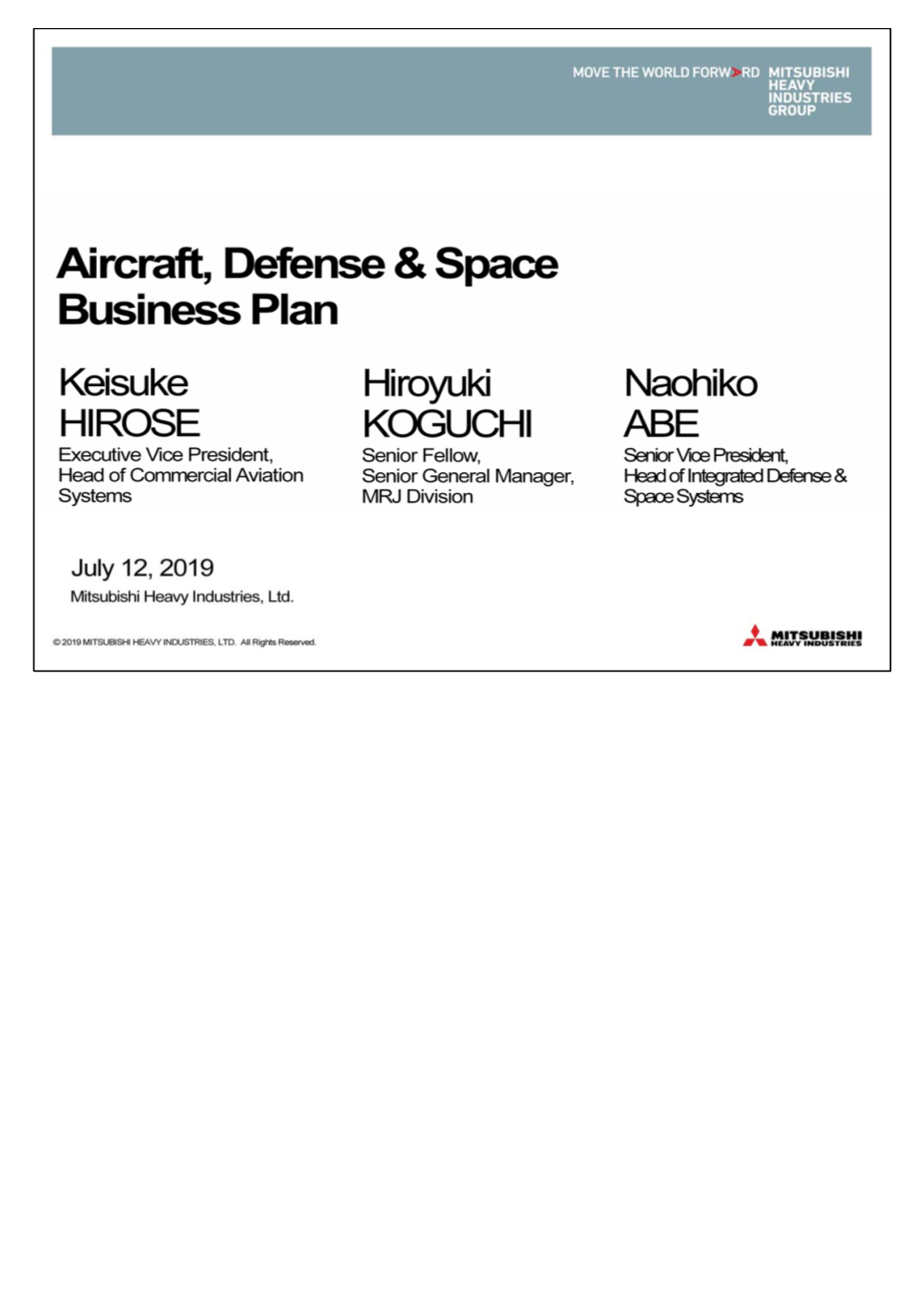 Aircraft, Defense & Space Business Plan