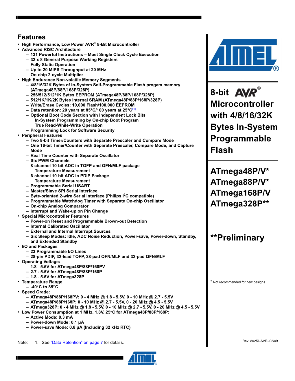 Atmega328p Datasheet