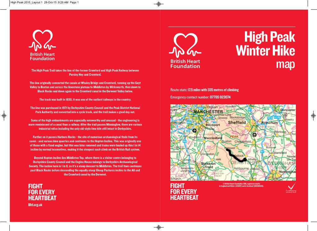 High Peak Winter Hike Map the High Peak Trail Takes the Line of the Former Cromford and High Peak Railway Between Parsley Hey and Cromford