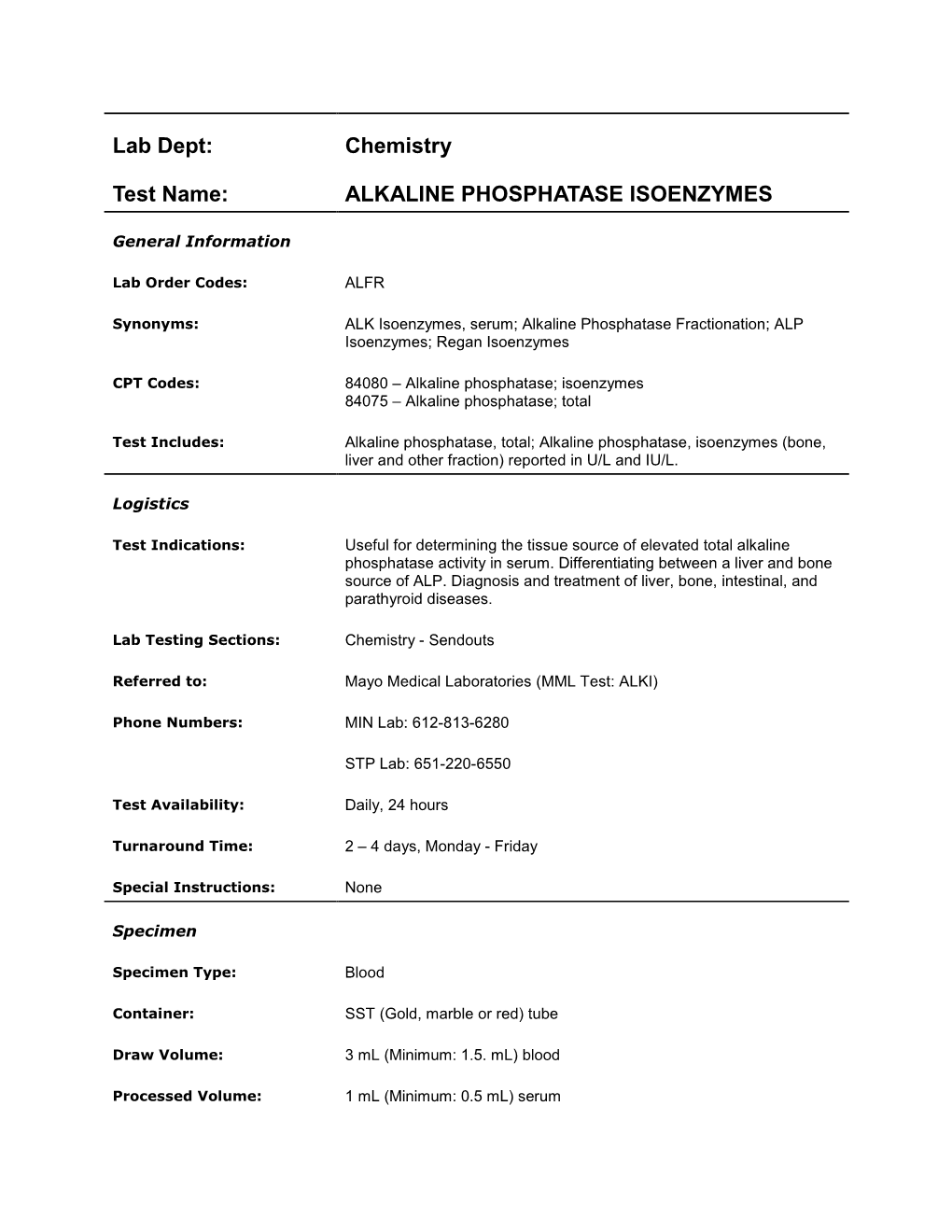 Alkaline Phosphatase Isoenzymes