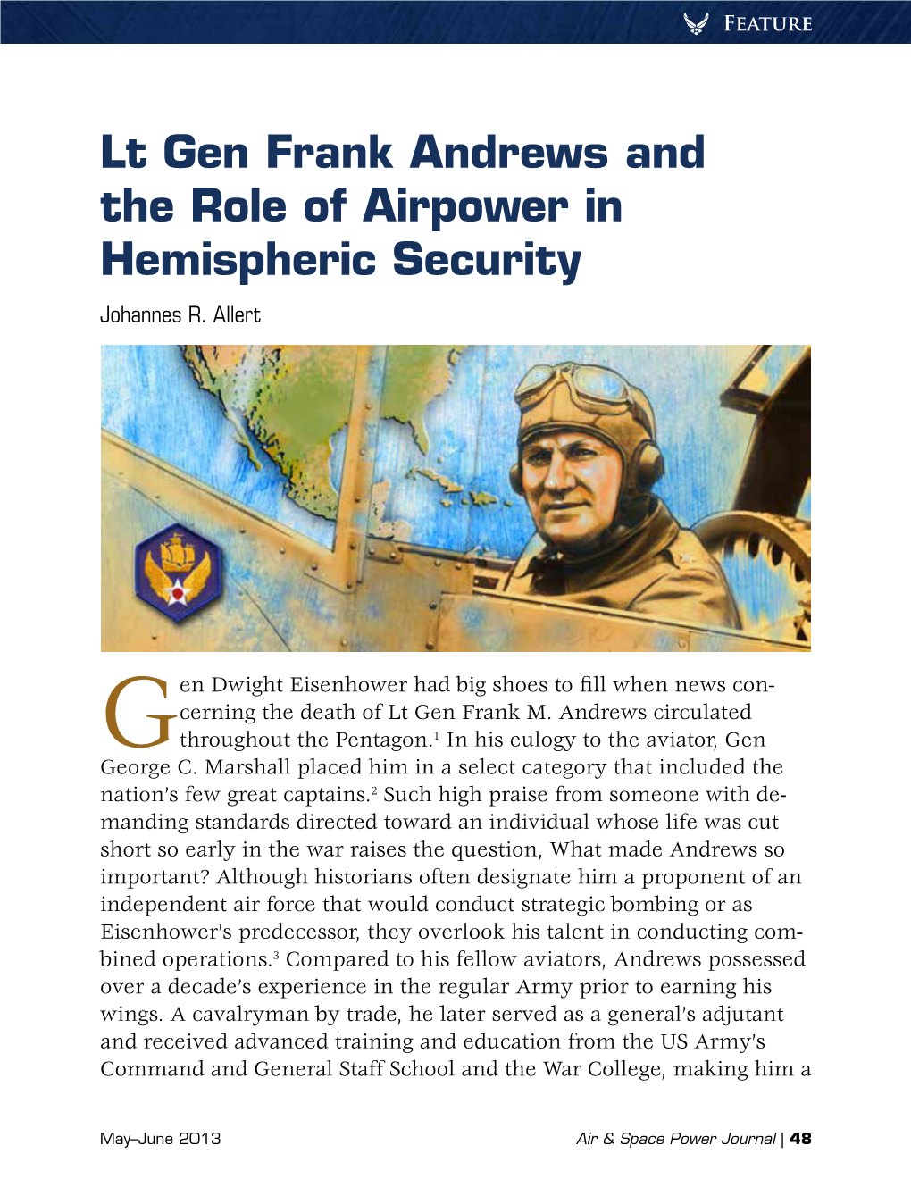 Lt Gen Frank Andrews and the Role of Airpower in Hemispheric Security Johannes R