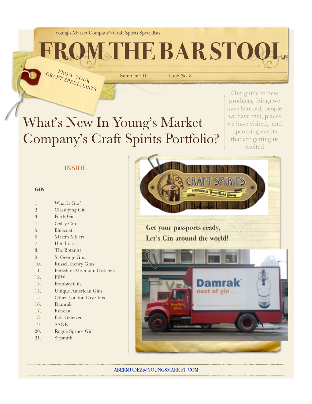 GIN Craft Spirits Newsletter