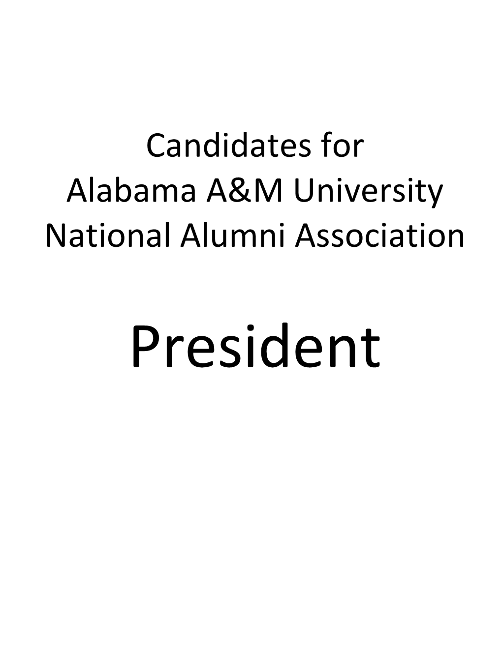 Candidates for Alabama A&M University National Alumni