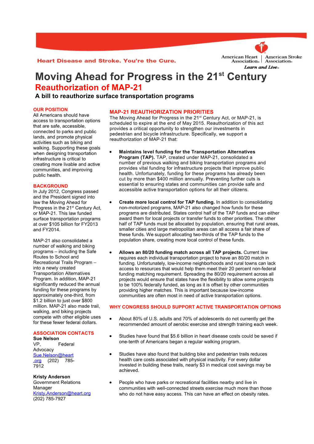 Moving Ahead for Progress in the 21St Century