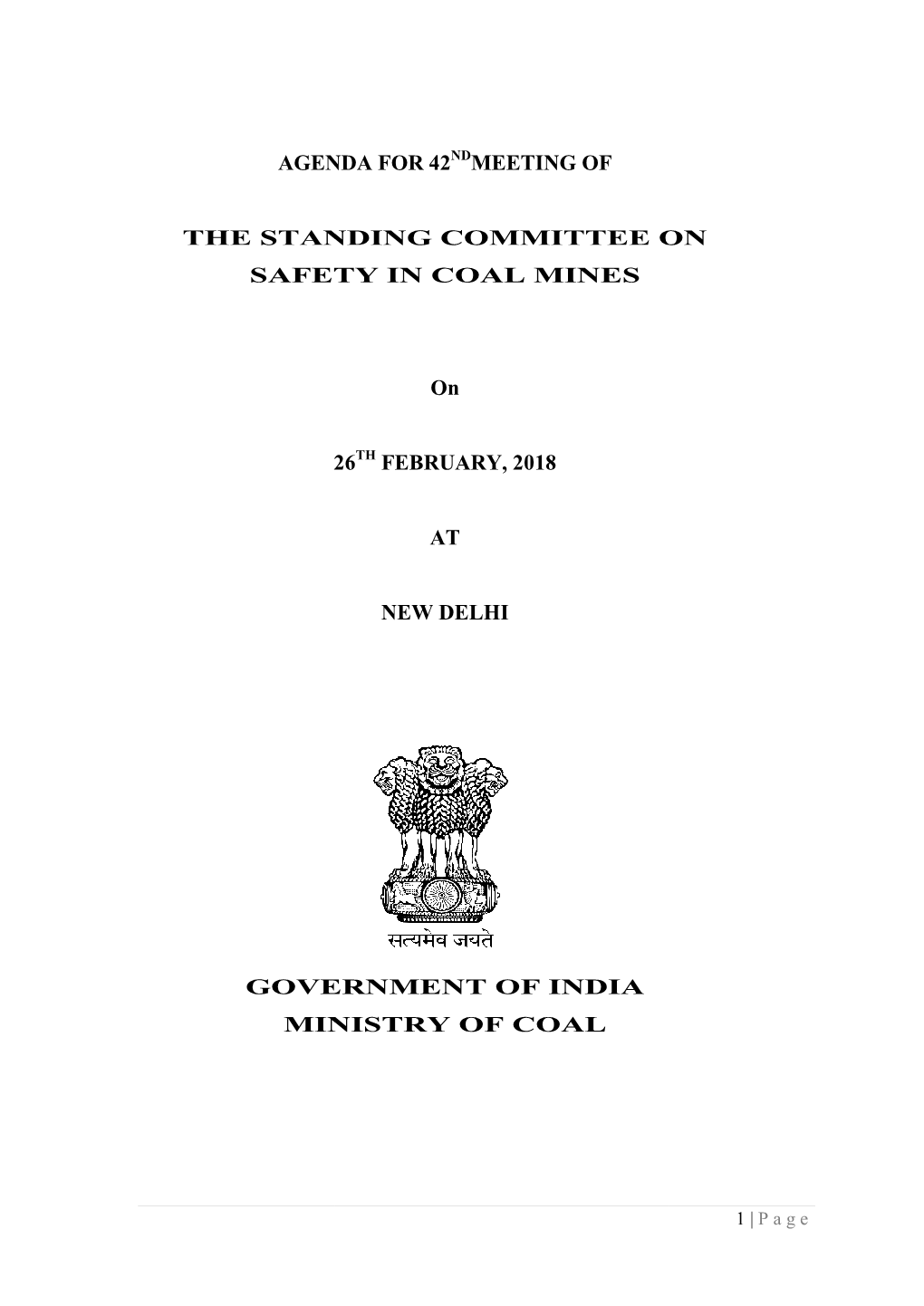 Meeting of E Standing Committee on Safety in Coal