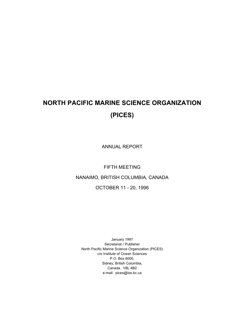 North Pacific Marine Science Organization (Pices)