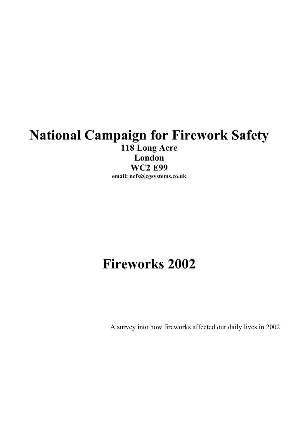 Fireworks 2002 Survey
