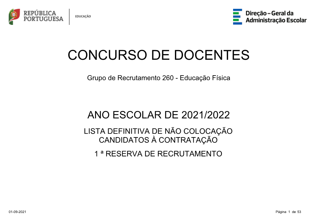 Grupo De Recrutamento 260 - Educação Física