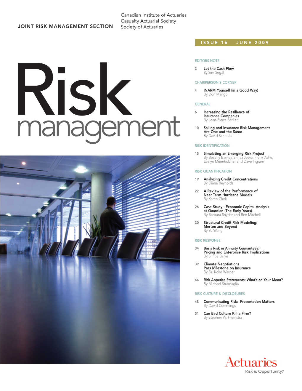 Joint Risk Management Issue 16, June 2009