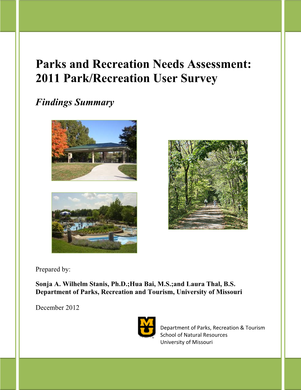 2011 Park/Recreation User Survey