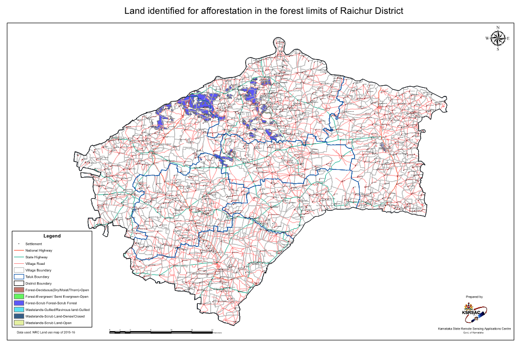 Land Identified for Afforestation in the Forest Limits of Raichur District