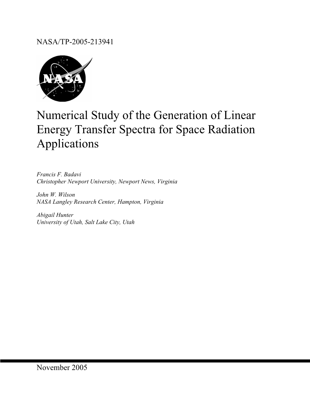 Numerical Study of the Generation of Linear Energy Transfer Spectra for Space Radiation Applications