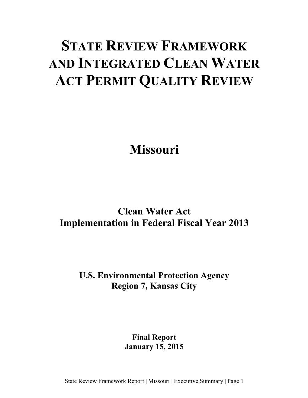NPDES Permit Quality Review of Missouri