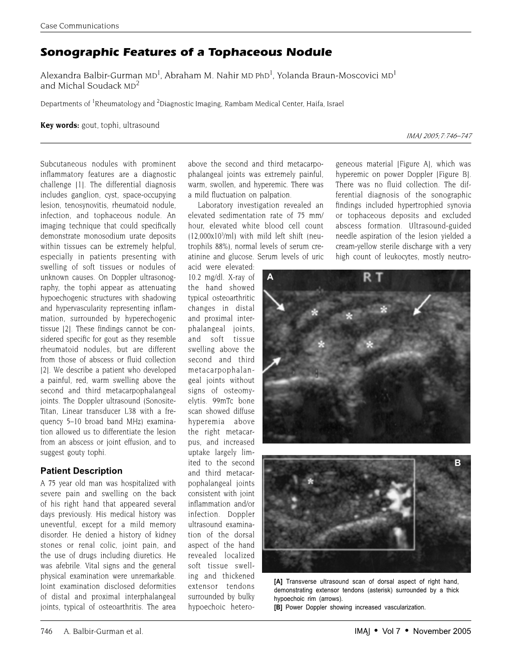 Sonographic Features of a Tophaceous Nodule