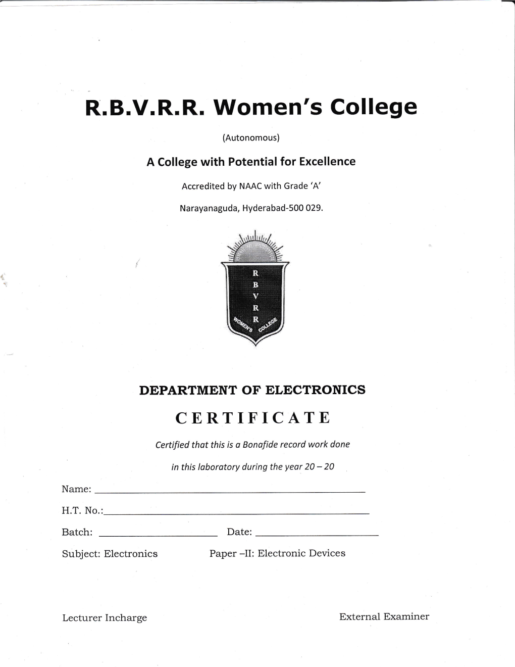 R.B.V.R.R. Women's College