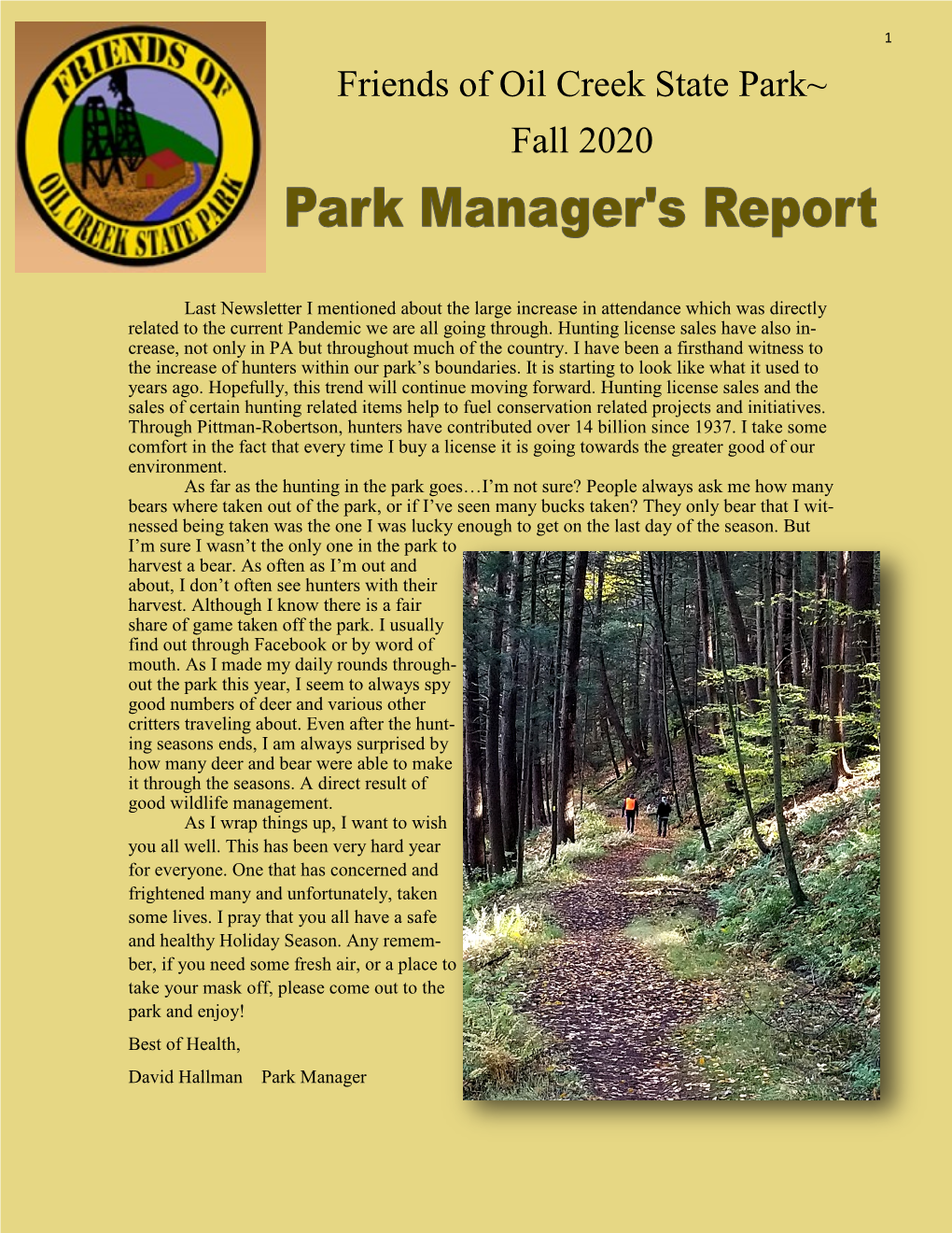 Friends of Oil Creek State Park~ Fall 2020