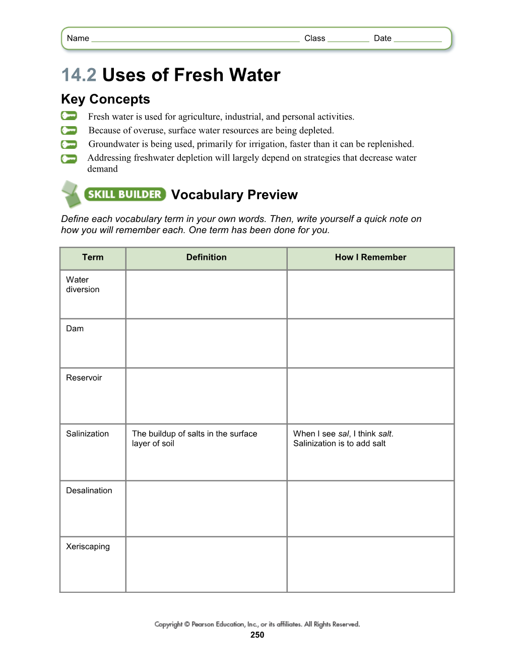 14.2 Uses of Fresh Water