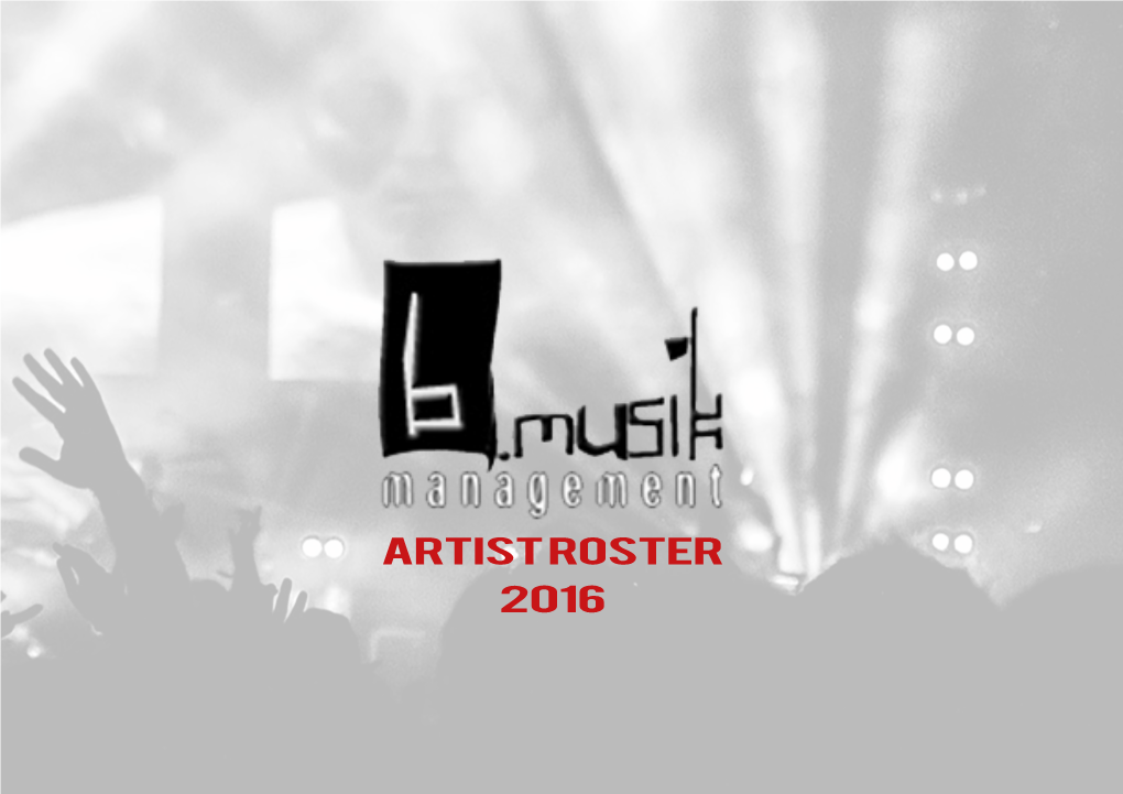 Artist Roster 2016