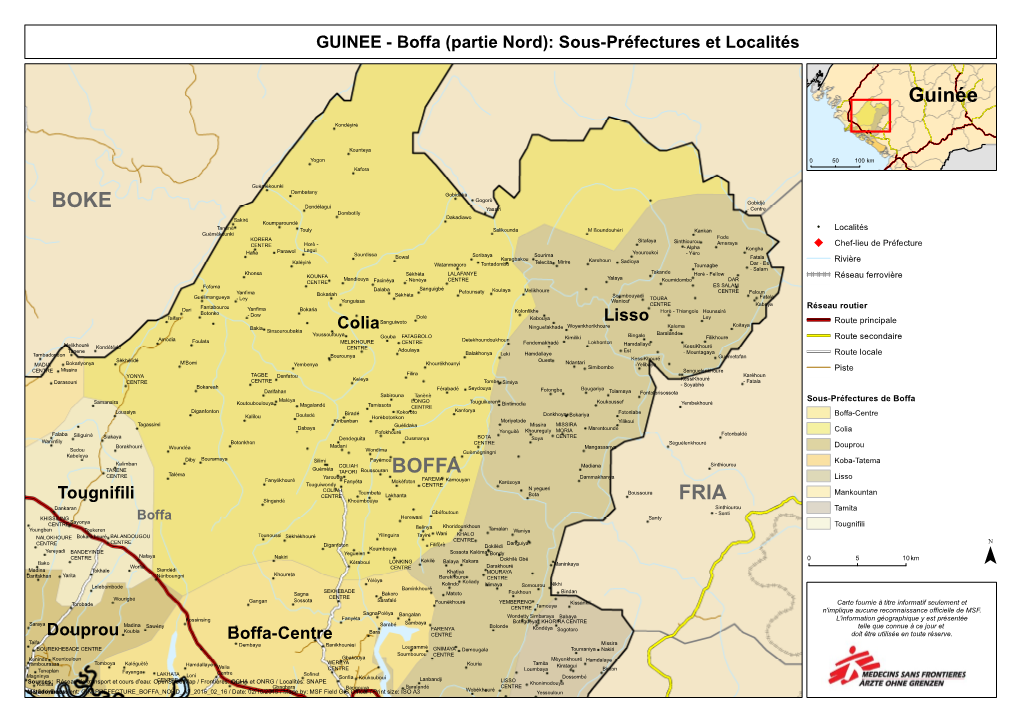 GUINEE - Boffa (Partie Nord): Sous-Préfectures Tete Lolciamlitées LE Guinée