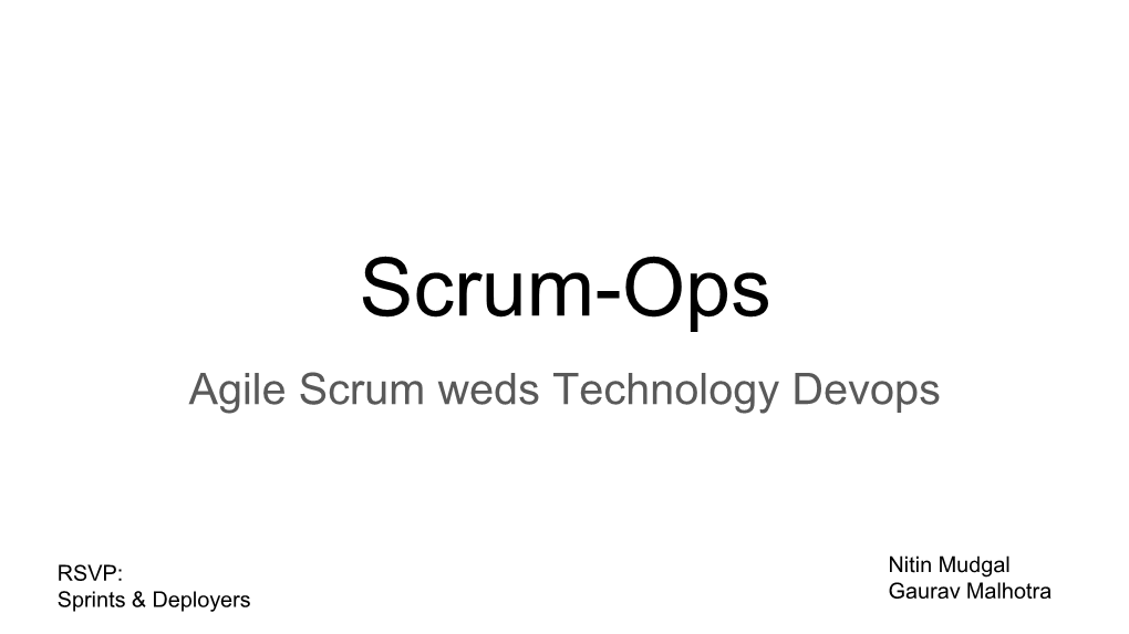 Scrum-Ops Agile Scrum Weds Technology Devops