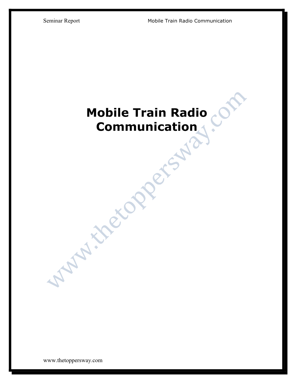 Mobile Train Radio Communocation