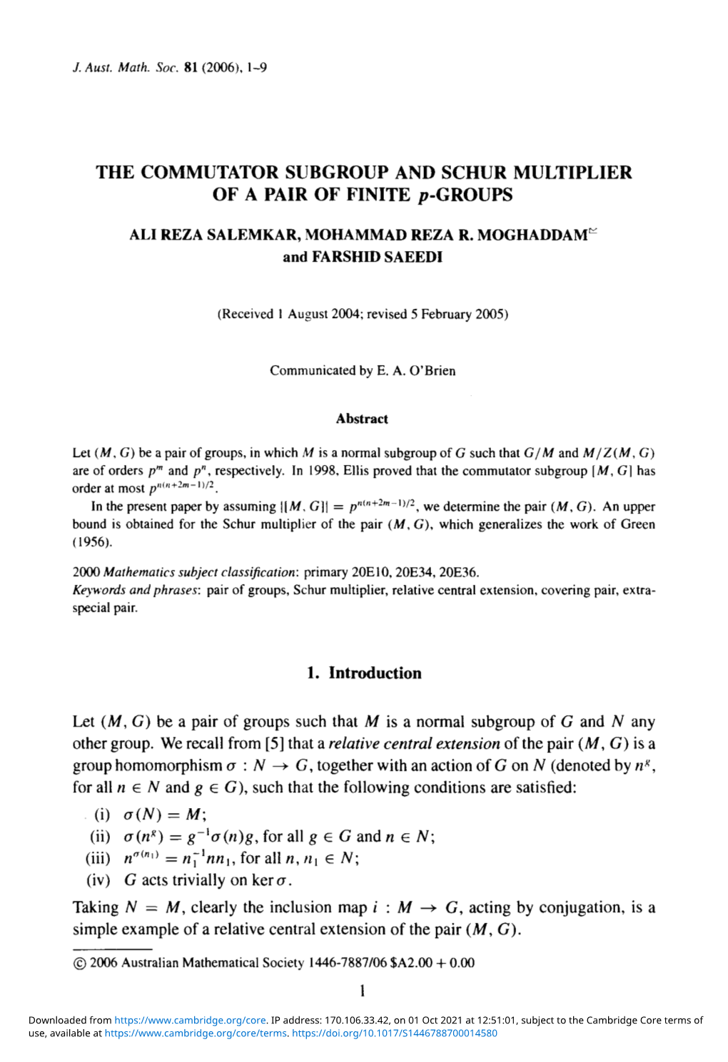 THE COMMUTATOR SUBGROUP and SCHUR MULTIPLIER of a PAIR of FINITE P-GROUPS