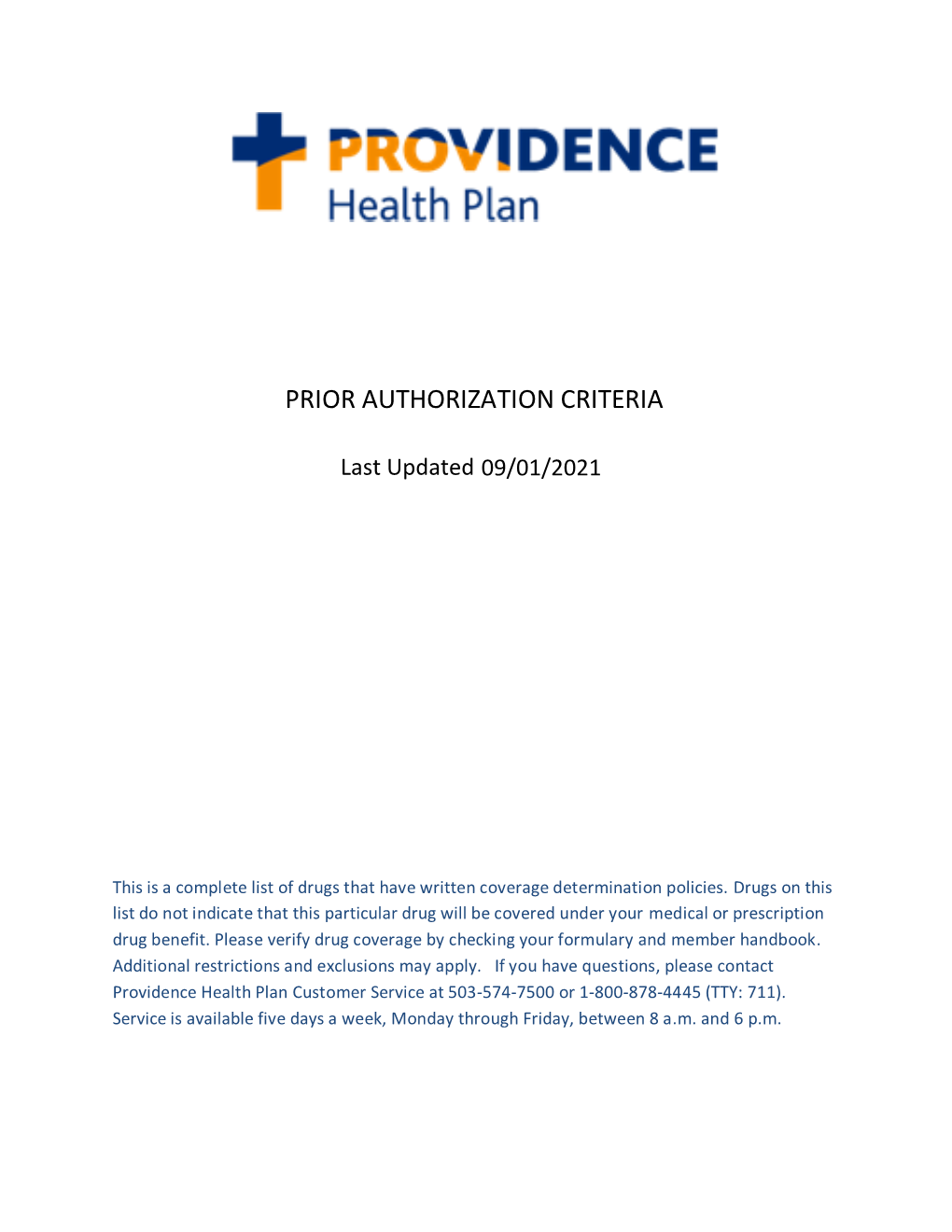 Prior Authorization Criteria