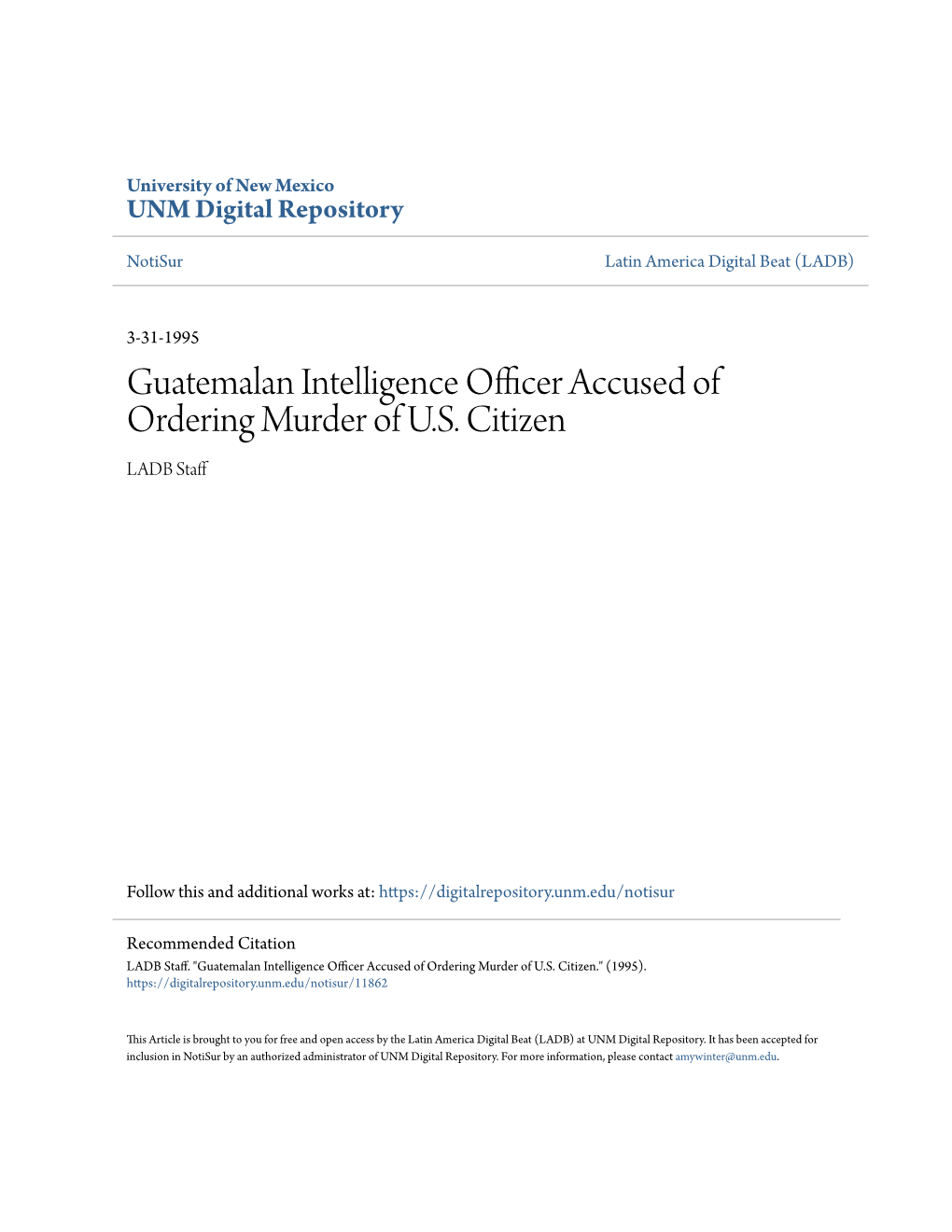 Guatemalan Intelligence Officer Accused of Ordering Murder of U.S. Citizen LADB Staff