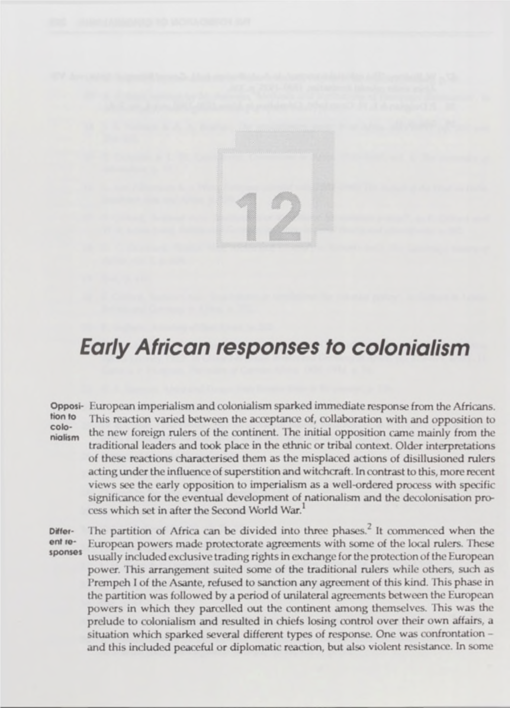 Early African Responses to Colonialism