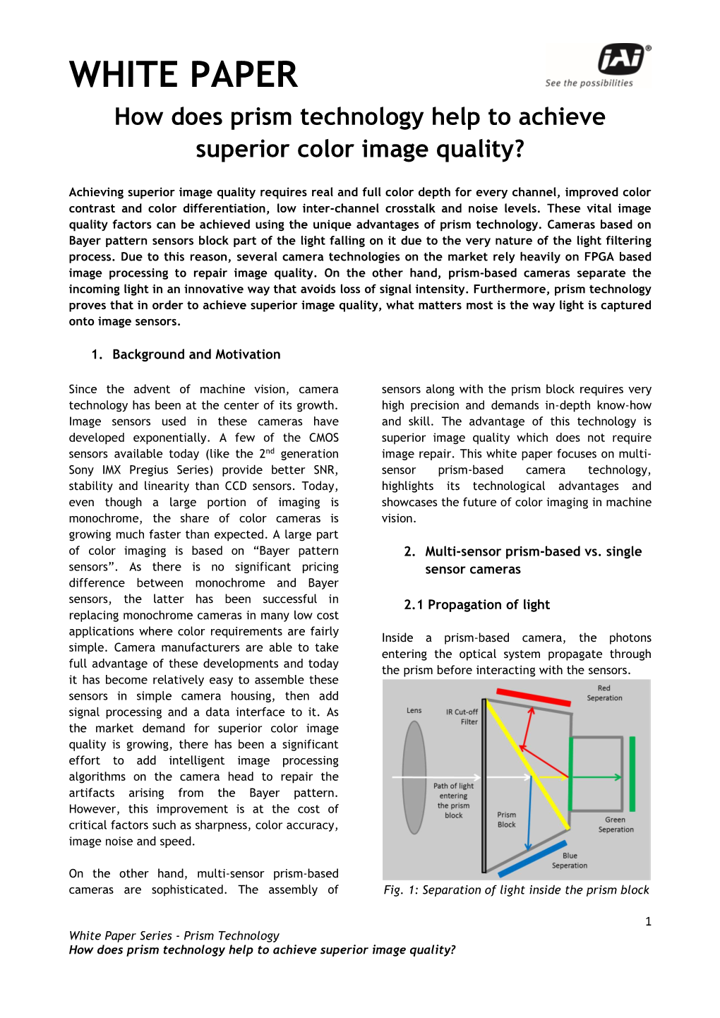 WHITE PAPER How Does Prism Technology Help to Achieve Superior Color Image Quality?