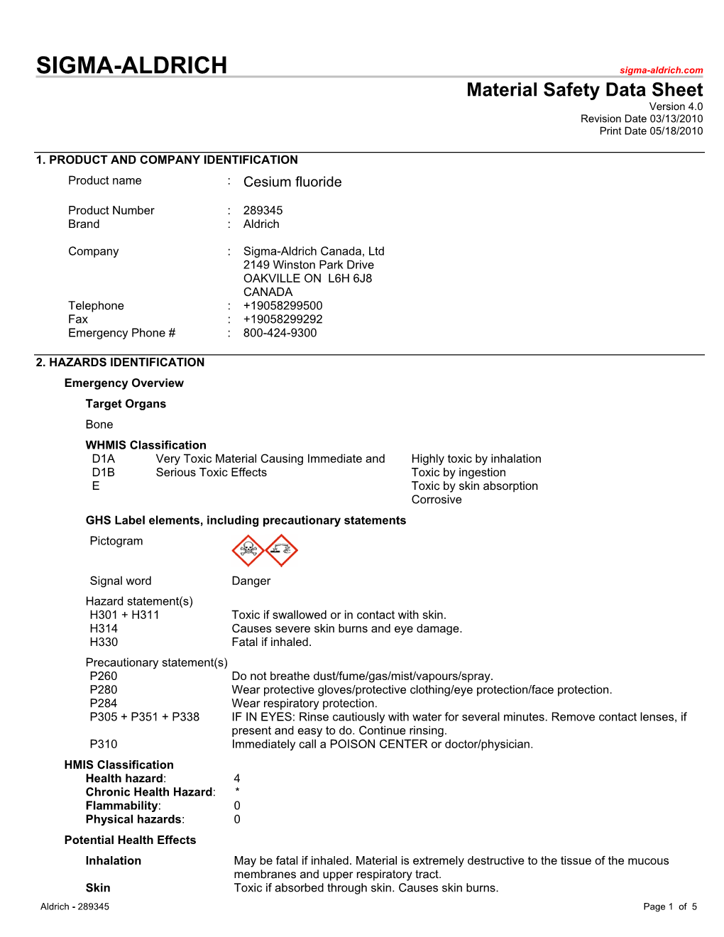 Cesium Fluoride