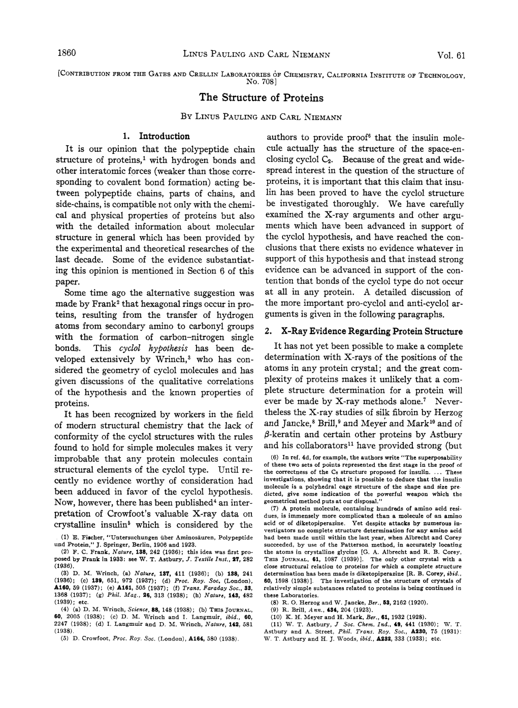 The Structure of Proteins