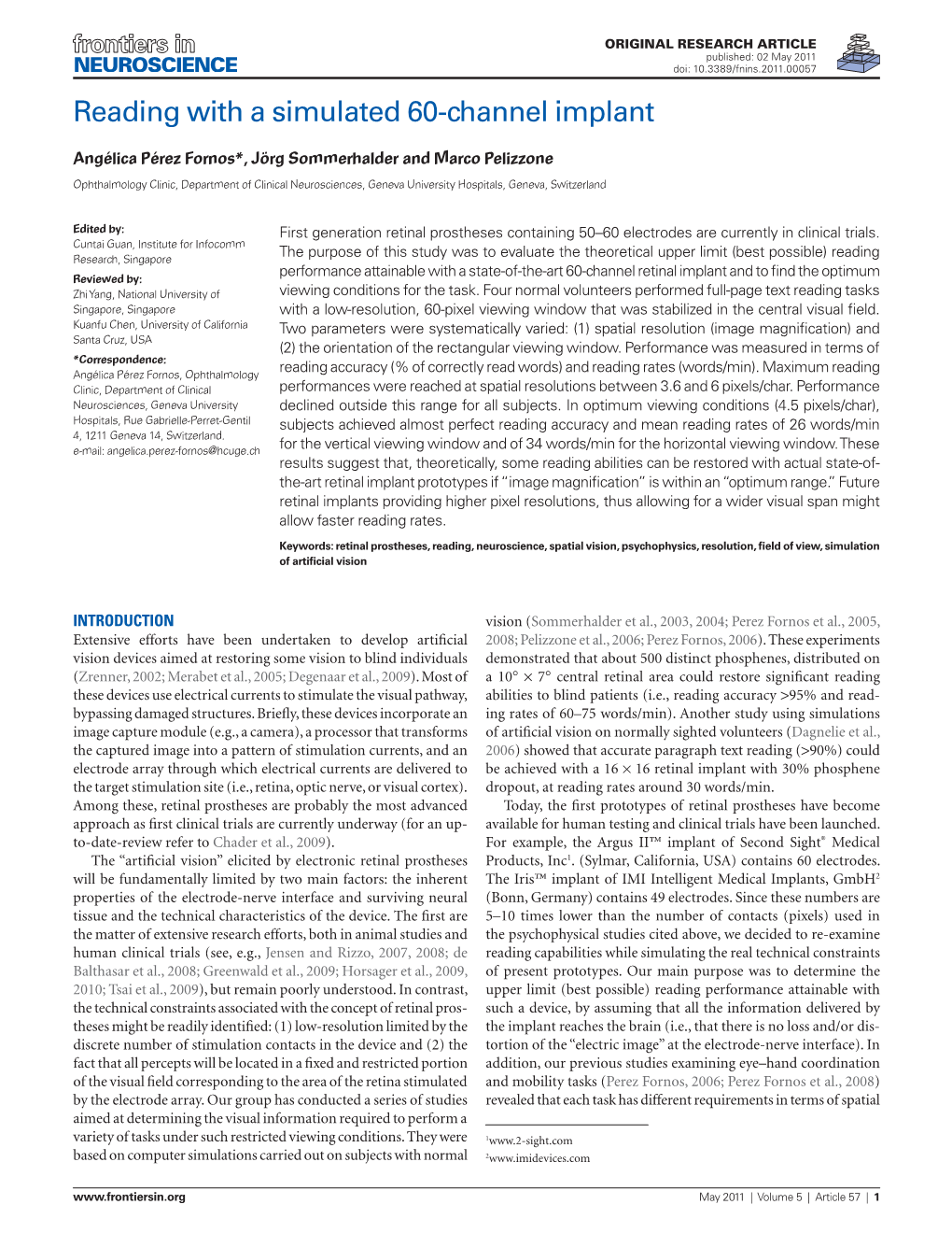 Reading with a Simulated 60-Channel Implant