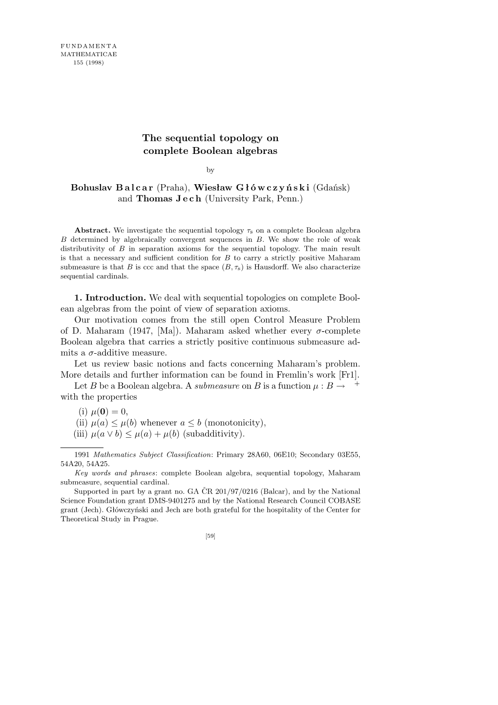 The Sequential Topology on Complete Boolean Algebras