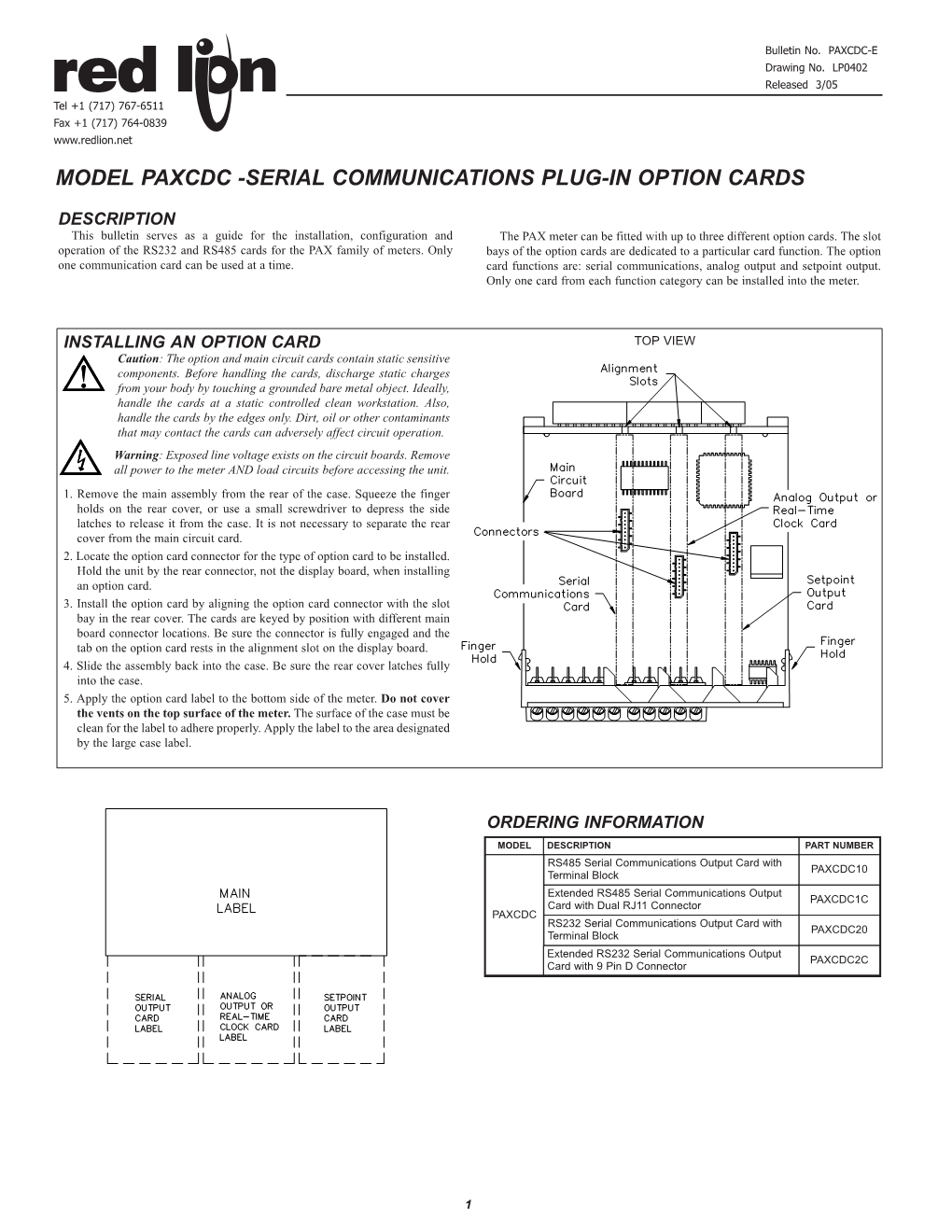 PAXCDC Data Sheet/Manual