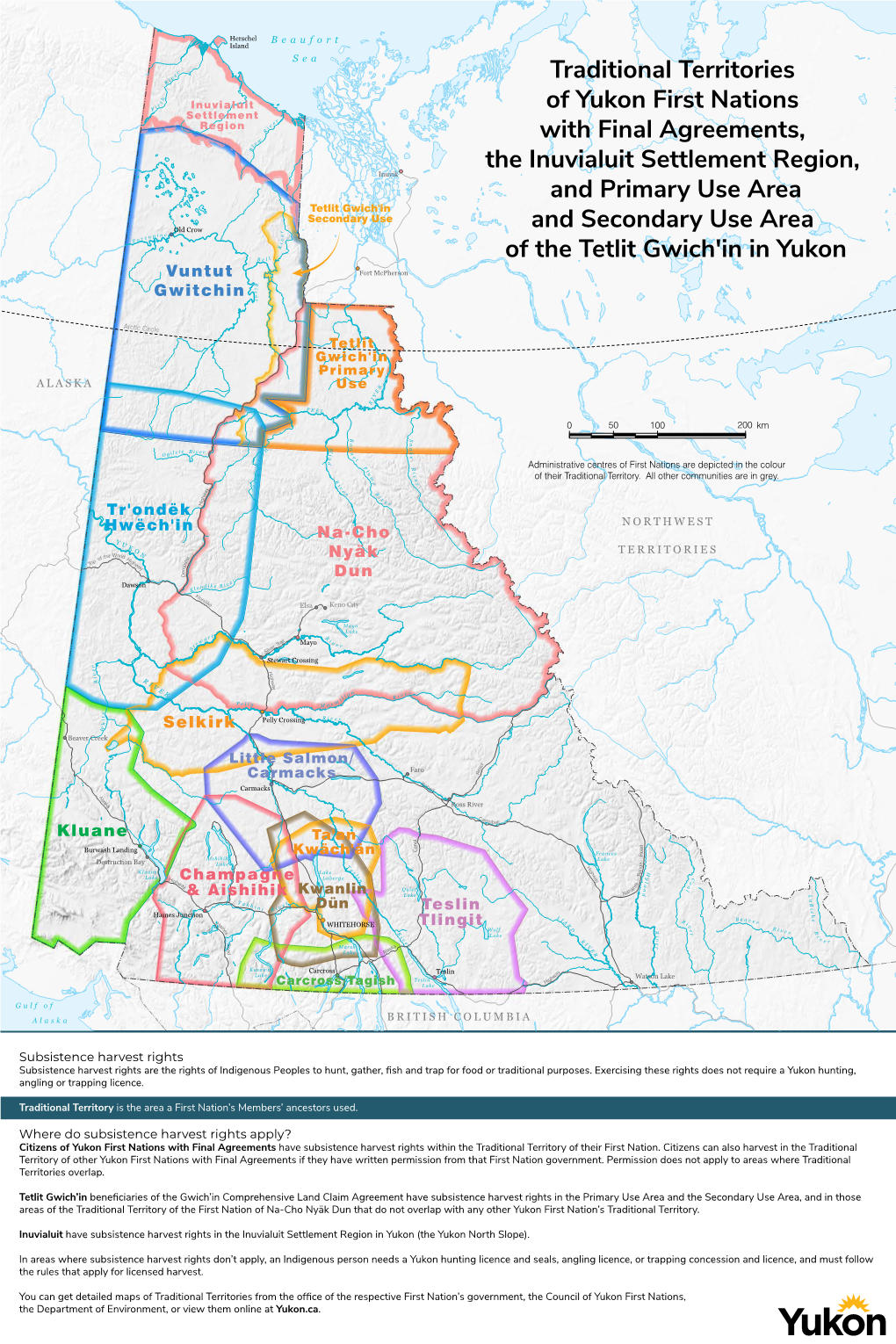 Traditional Territories of Yukon First Nations with Final Agreements, the Inuvialuit Settlement Region, and Primary Use Area