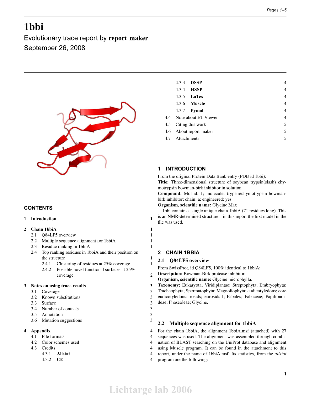 1Bbi Lichtarge Lab 2006