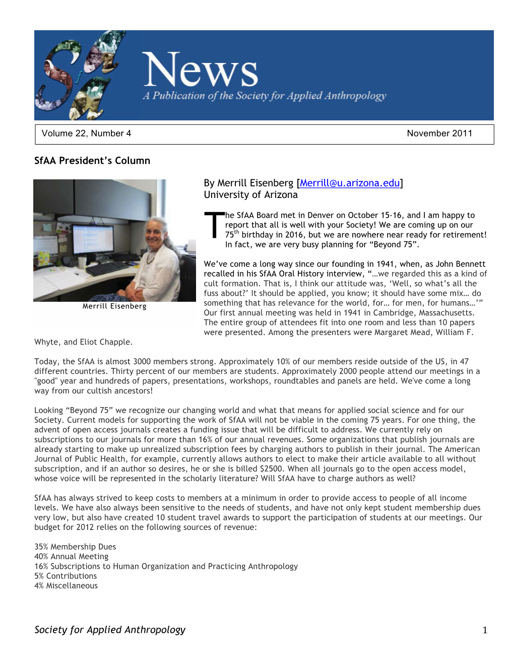 Sfaa News November 2011 Final