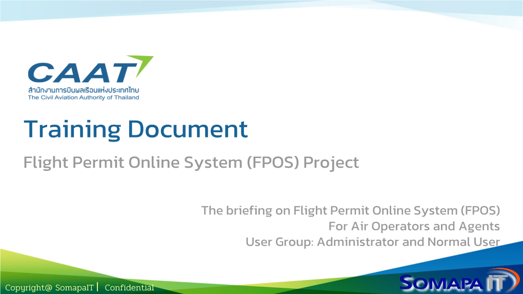Training Document Flight Permit Online System (FPOS) Project