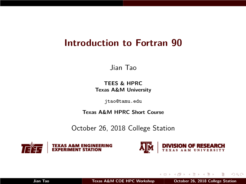 Introduction to Fortran 90
