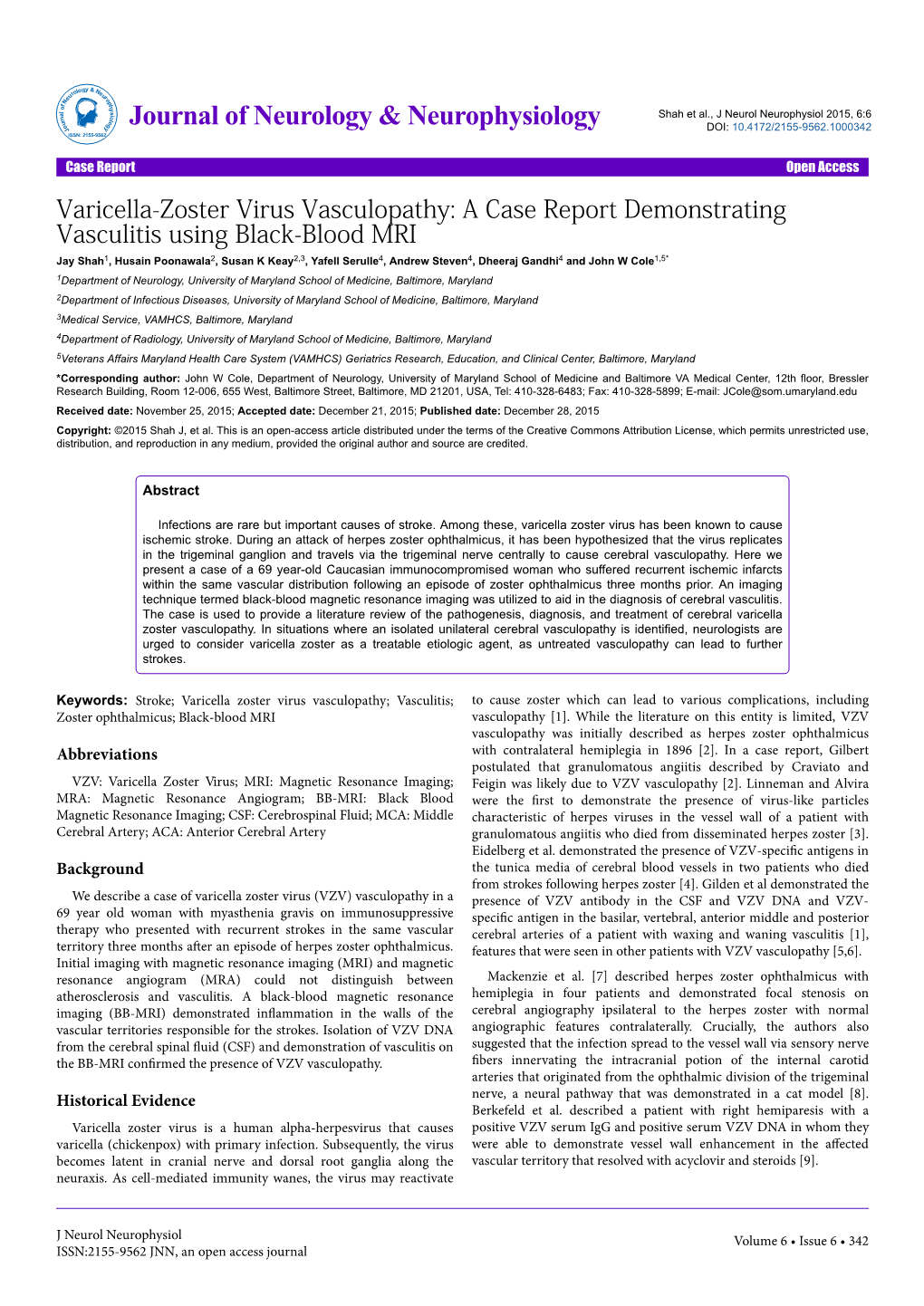 A Case Report Demonstrating Vasculitis Using Black-Blood