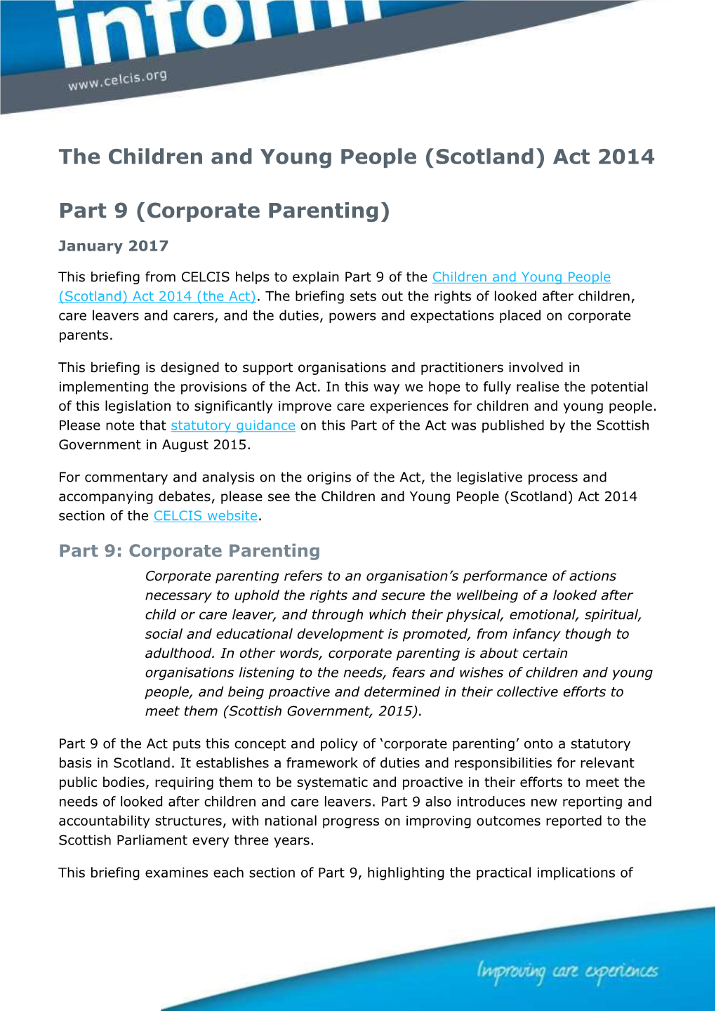 The Children and Young People (Scotland) Act 2014
