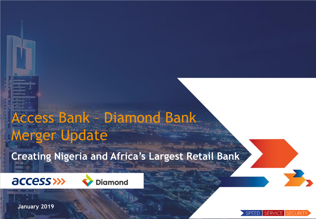 Strategic Merger with Diamond Bank