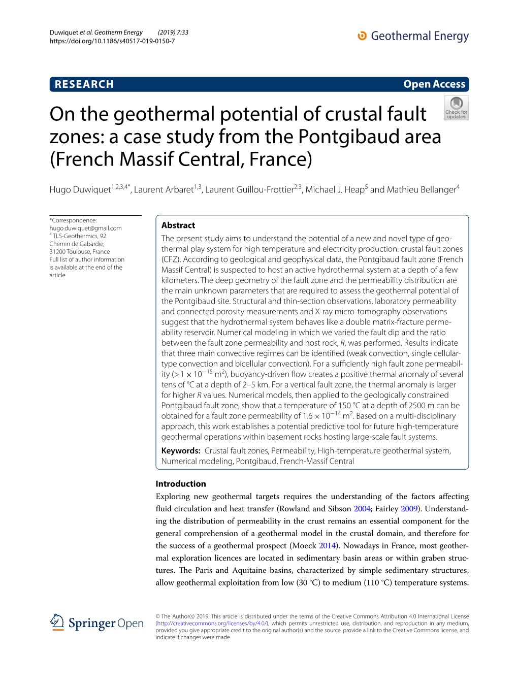 A Case Study from the Pontgibaud Area (French Massif Central, France)