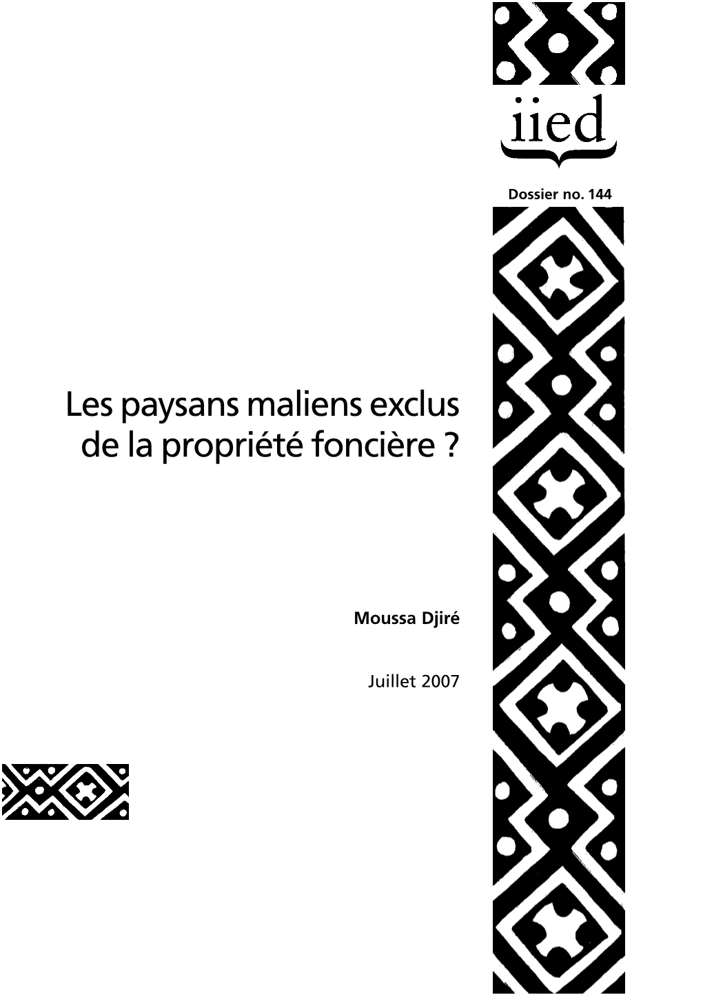 Les Paysans Maliens Exclus De La Propriété Foncière ?