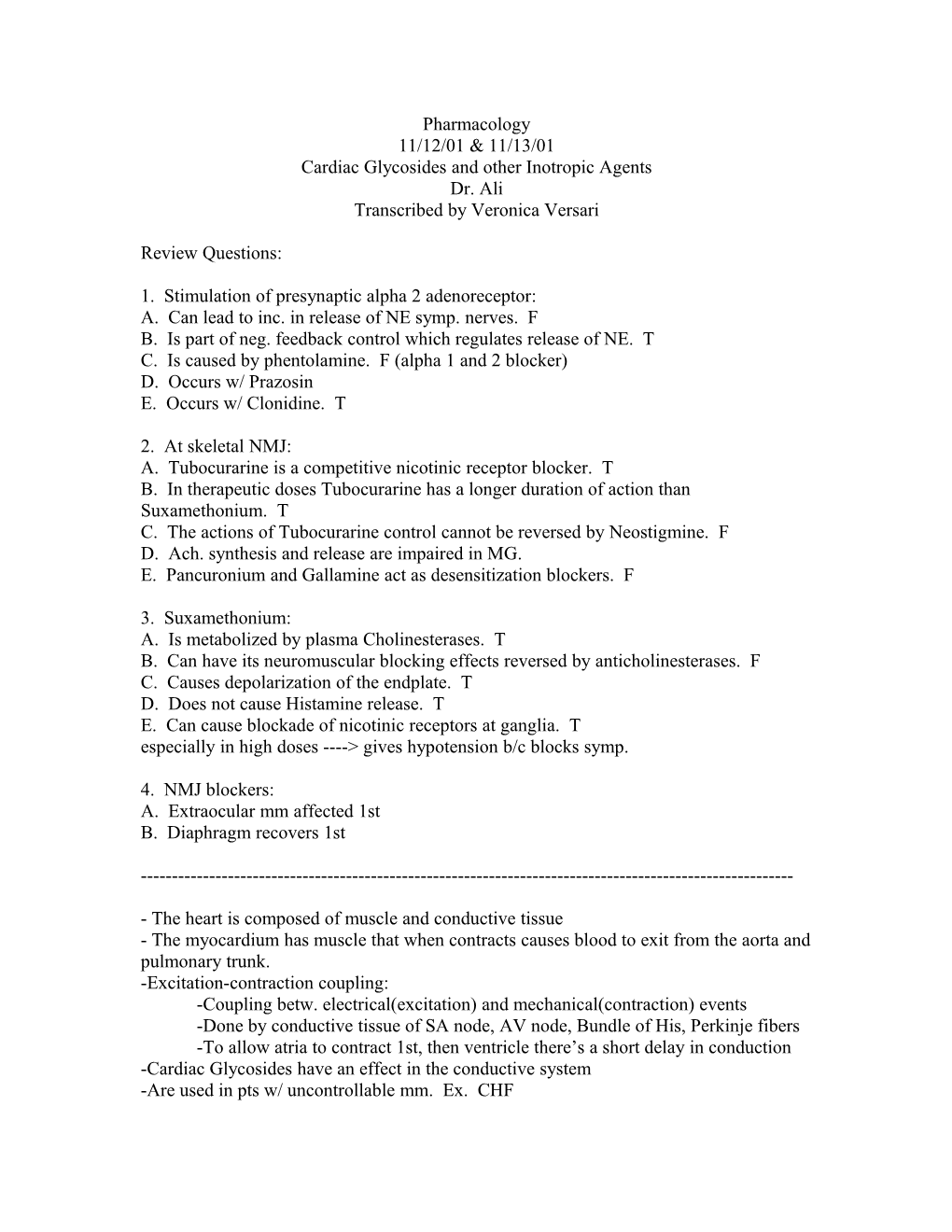 Cardiac Glycosides and Other Inotropic Agents