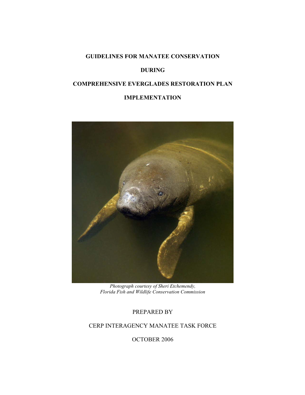 CERP Manatee Guidelines