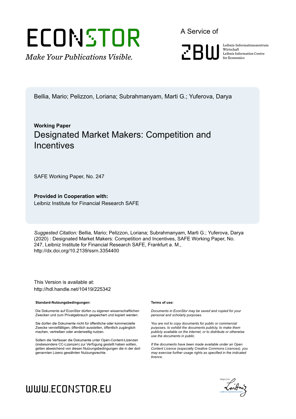 Designated Market Makers: Competition and Incentives