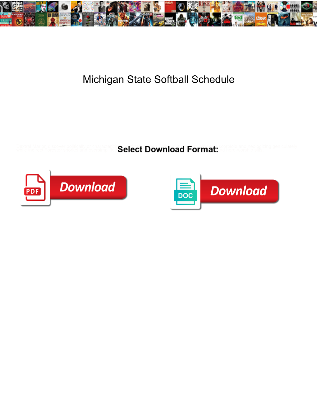 Michigan State Softball Schedule