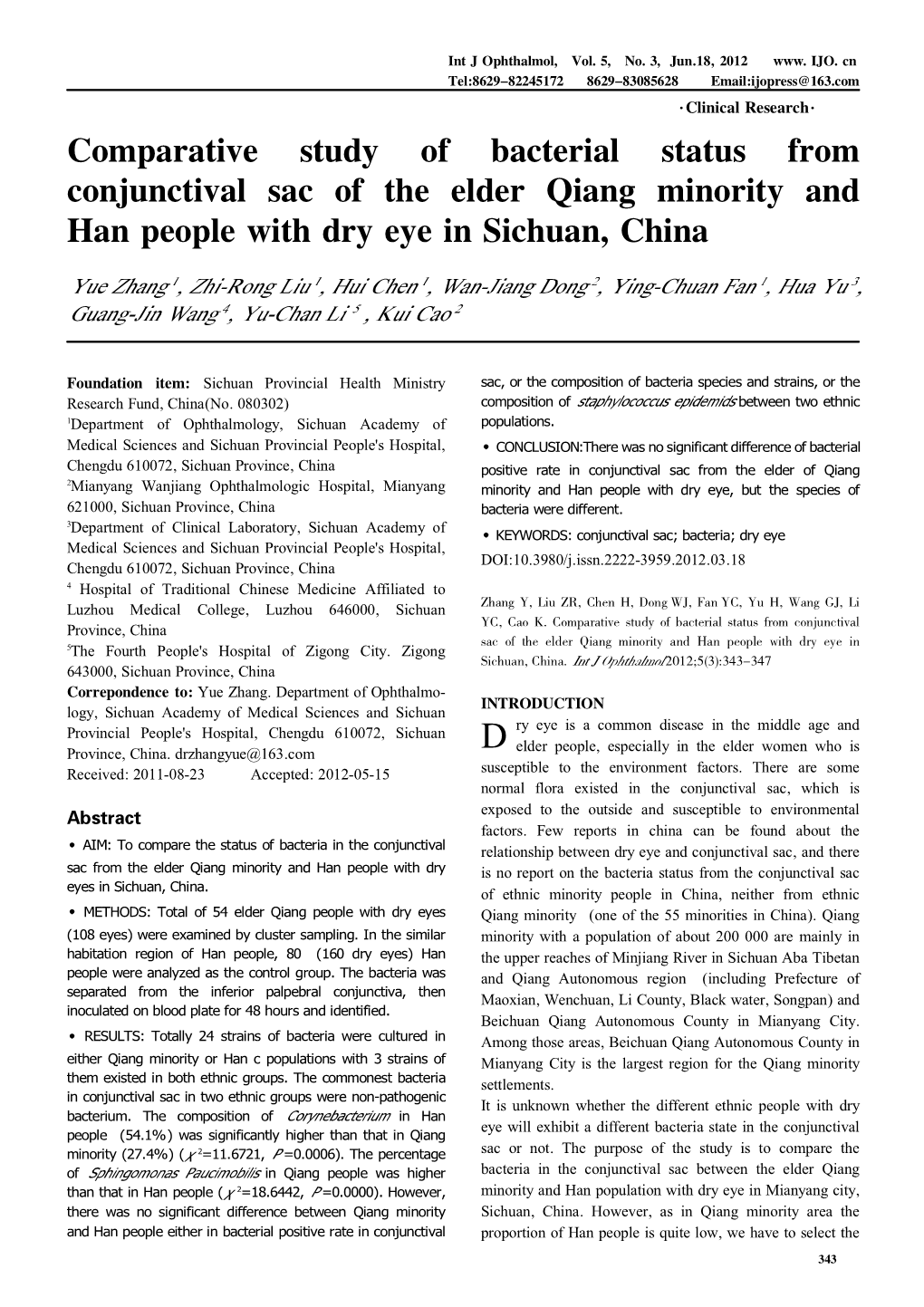 Comparative Study of Bacterial Status from Conjunctival Sac of the Elder